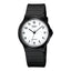 Montre classique unisexe à quartz avec cadran clair et bracelet en résine noire