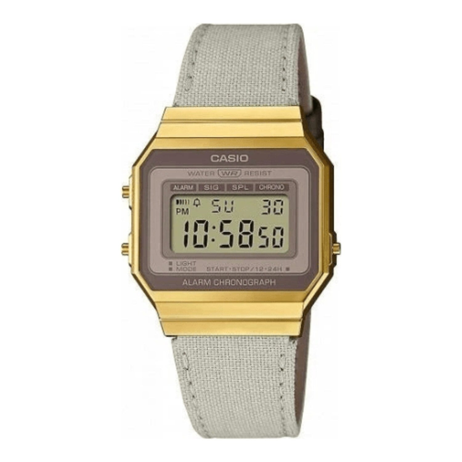 Montre numérique vintage emblématique A700WEGL (bracelet textile gris clair)