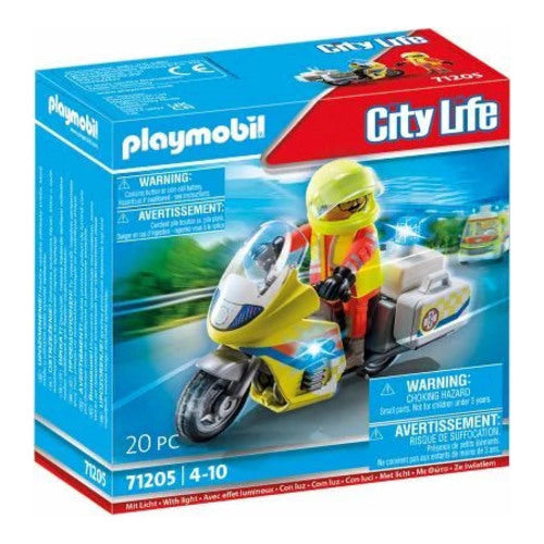 city life notarzt motorrad mit blinklicht