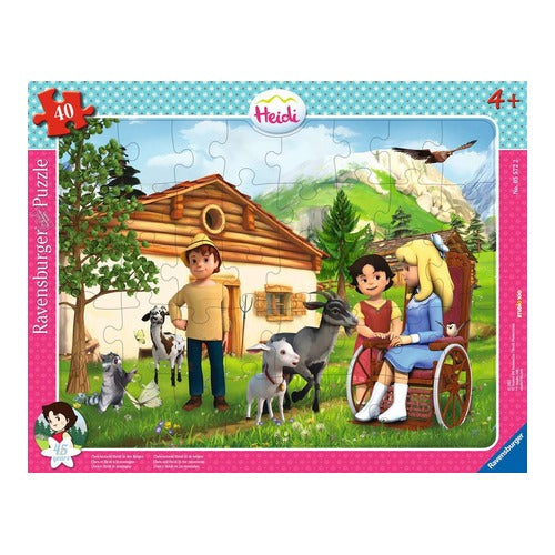 clara besucht heidi in den bergen rahmenpuzzle 40 teile
