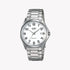 Casio Herren Quarzuhr aus Edelstahl mit hellem Zifferblatt und Edelstahlarmband