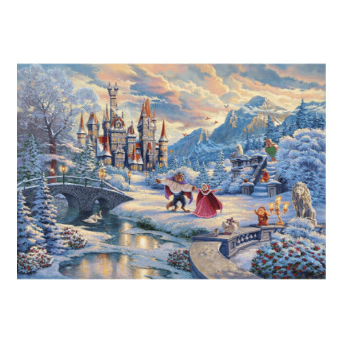 disney die schoene und das biest zauberhafter winterabend limited christmas edition 1000 teile puzzle thomas kinkade