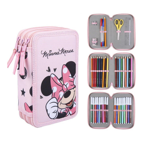 disney minnie mouse rosa schueleretui 3 fach
