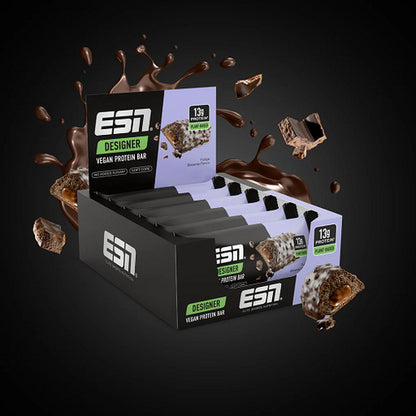Esn Designer Vegan Protein Bar Box 12X55G Fudge Brownie