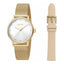Montre à quartz pour femme, couleur or