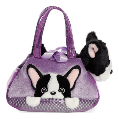 fancy peek a boo franzoesiche bulldogge in einer tragetasche ca 21 cm plueschfigur