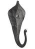Handgeschmiedeter Wandhaken mit Blatt Motiv (9 cm)