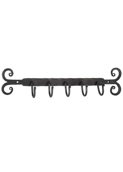 Wandgarderobe mit 5 Haken, geschmiedet