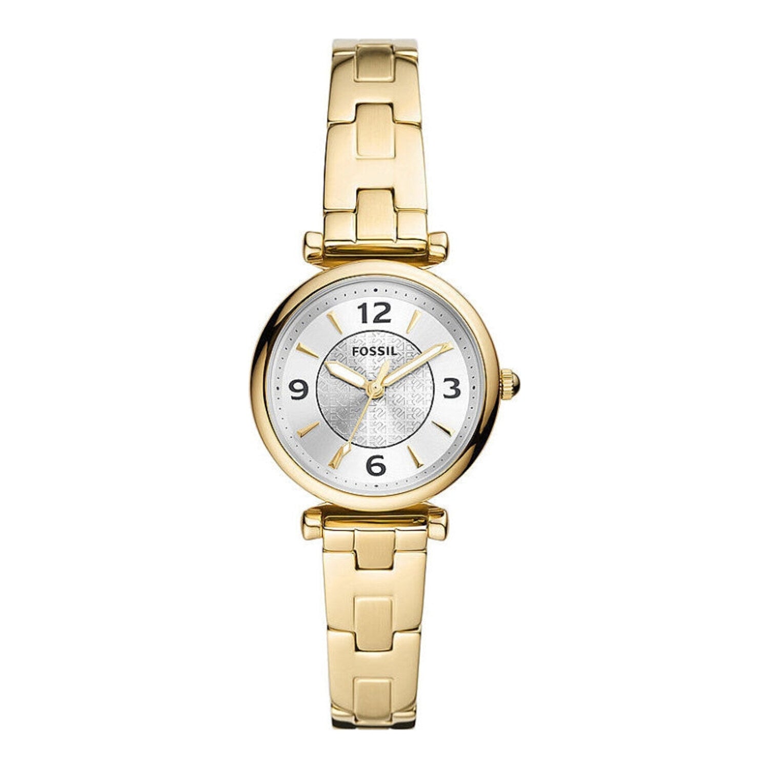 Fossil Carlie Three Hand Gold Tone Stainless Steel Watch