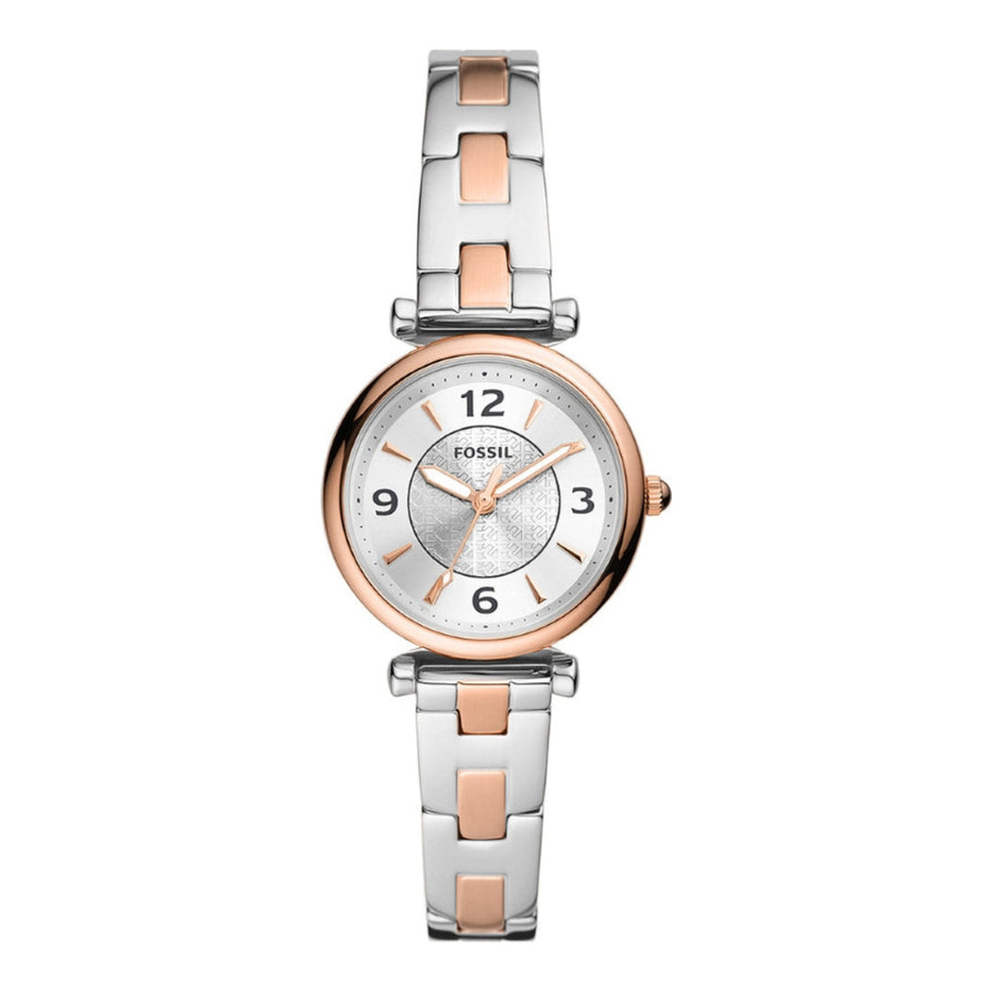 Fossil Carlie Three Hand Two Tone Stainless Steel Watch