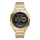 Everett Solar-Powered Digital Gold-Tone Stainless Steel Watch