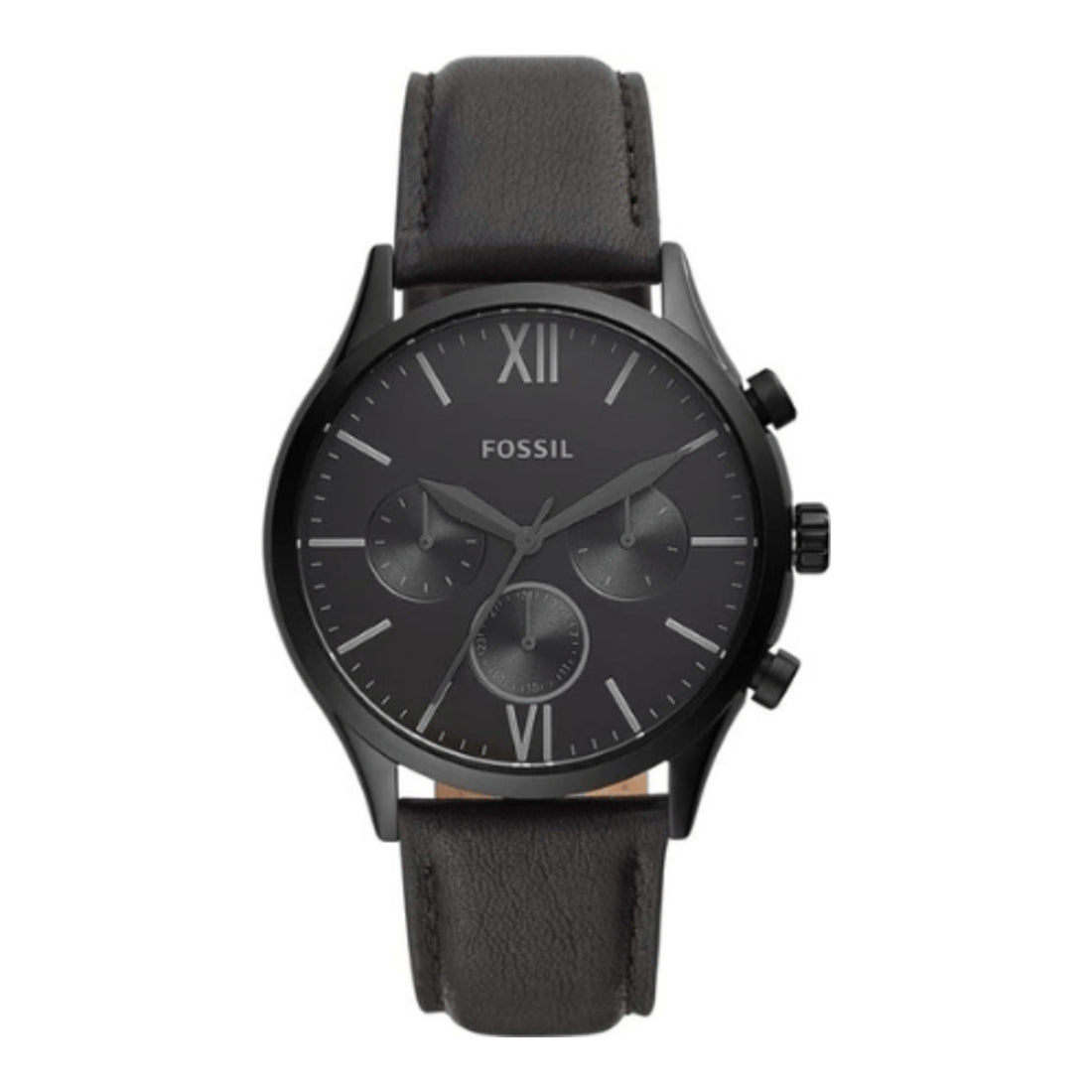 Fossil Fenmore Multifunction Black Leather Watch