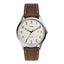 Montre Forrester à trois aiguilles, cadran crème, bracelet marron