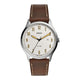 Forrester Three-Hand Cream Dial Brown Leather Watch