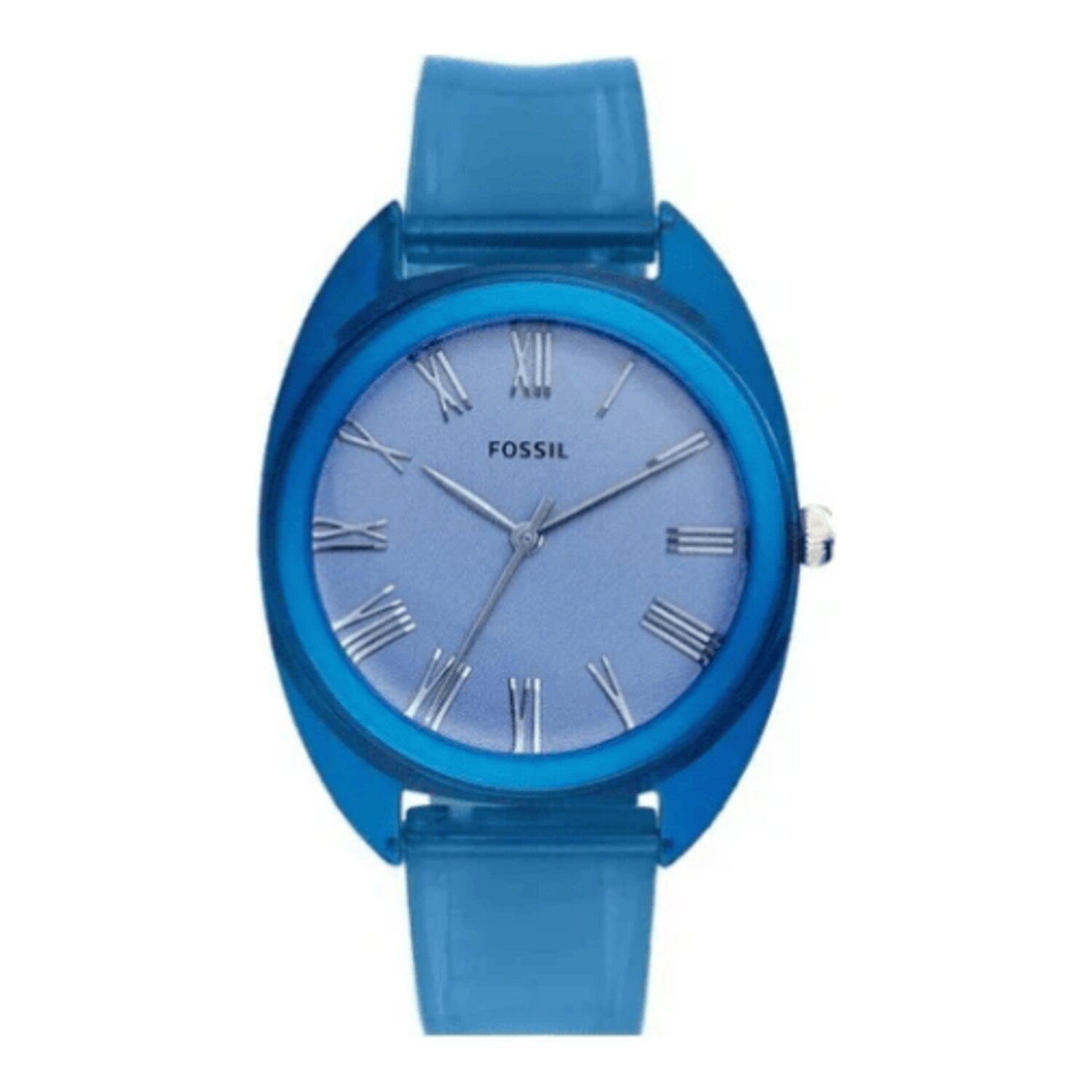 Montre Fossil Jude à trois aiguilles en silicone bleu cobalt