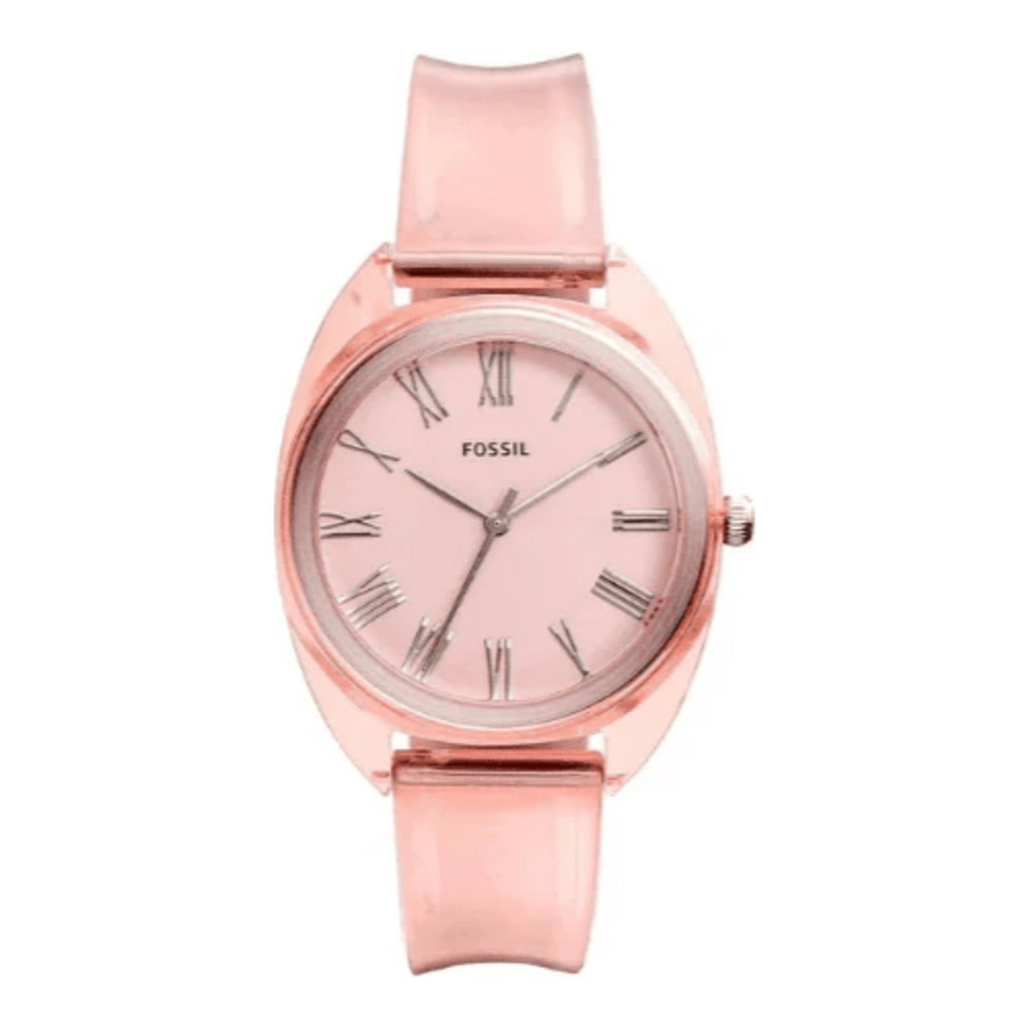 Montre Fossil Jude à trois aiguilles en silicone rose pêche