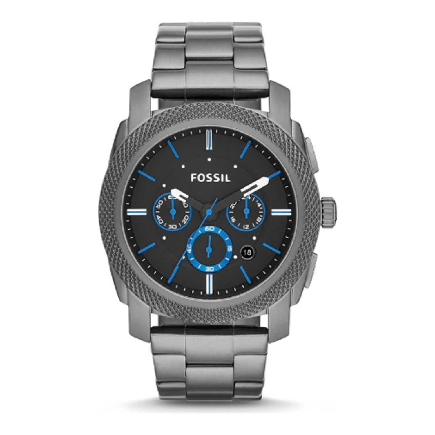 Montre Fossil Latitude Chronographe en acier inoxydable couleur canon de fusil