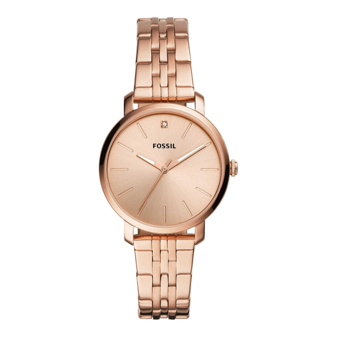 Fossil Lexie Luther Three Hand Rose Gold Tone Stainless Steel Watch