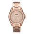 Fossil Riley Multifunction Crystal Rose Gold Tone Stainless Steel Watch