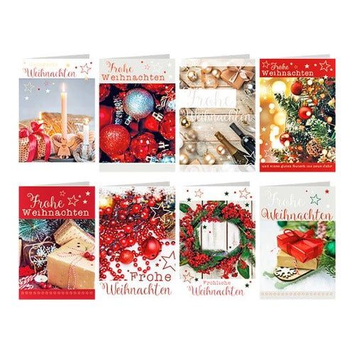 frohe weihnachten weihnachtskarte 8 fach sortiert