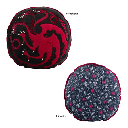 game of thrones house targaryen deko kissen rund