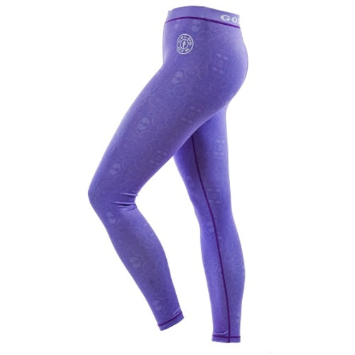 Golds Gym Gglpnt048 Ladies Pattern Printed Long Tight Pants Lilac Xs