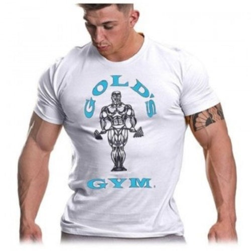 Golds Gym Ggts002 T-Shirt Muscle Joe White Blue M