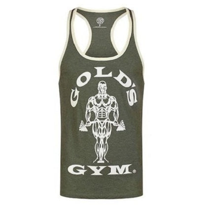 Golds Gym Ggvst004 Stringer Joe Contrast Army Cream Xxl
