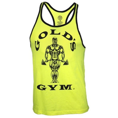 Golds Gym Muscle Joe Contrast Stringer Tank Neon L