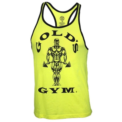 Golds Gym Muscle Joe Contrast Stringer Tank Neon M