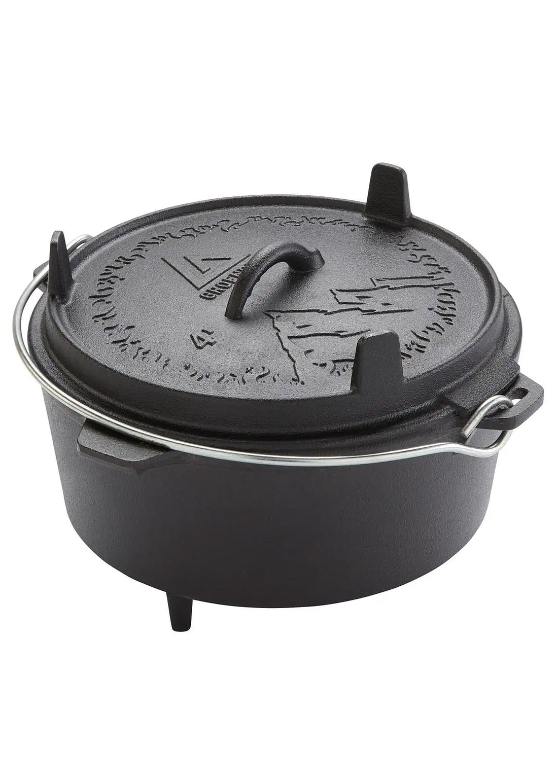 Dutch Oven 4L   Massiver Gusseisen Topf mit Pfannendeckel