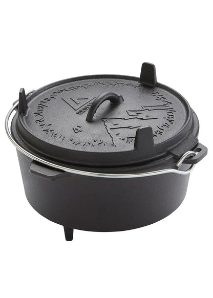 Dutch Oven 4L   Massiver Gusseisen Topf mit Pfannendeckel