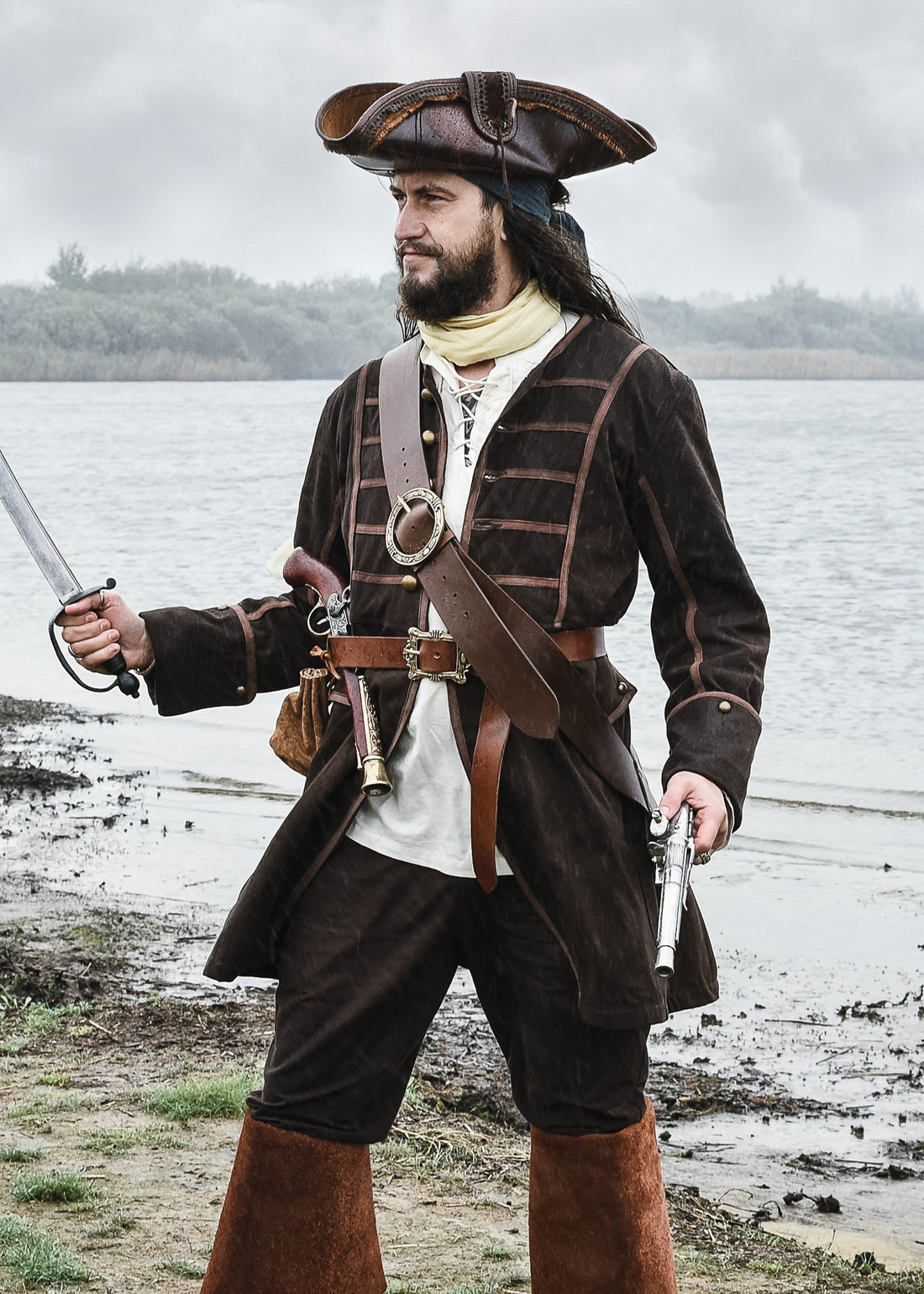 Piraten Dreispitz aus Echtleder