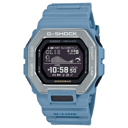 Casio Digitale Quarzuhr mit Resin Gehäuse und Resinarmband, graues Display (100 m)
