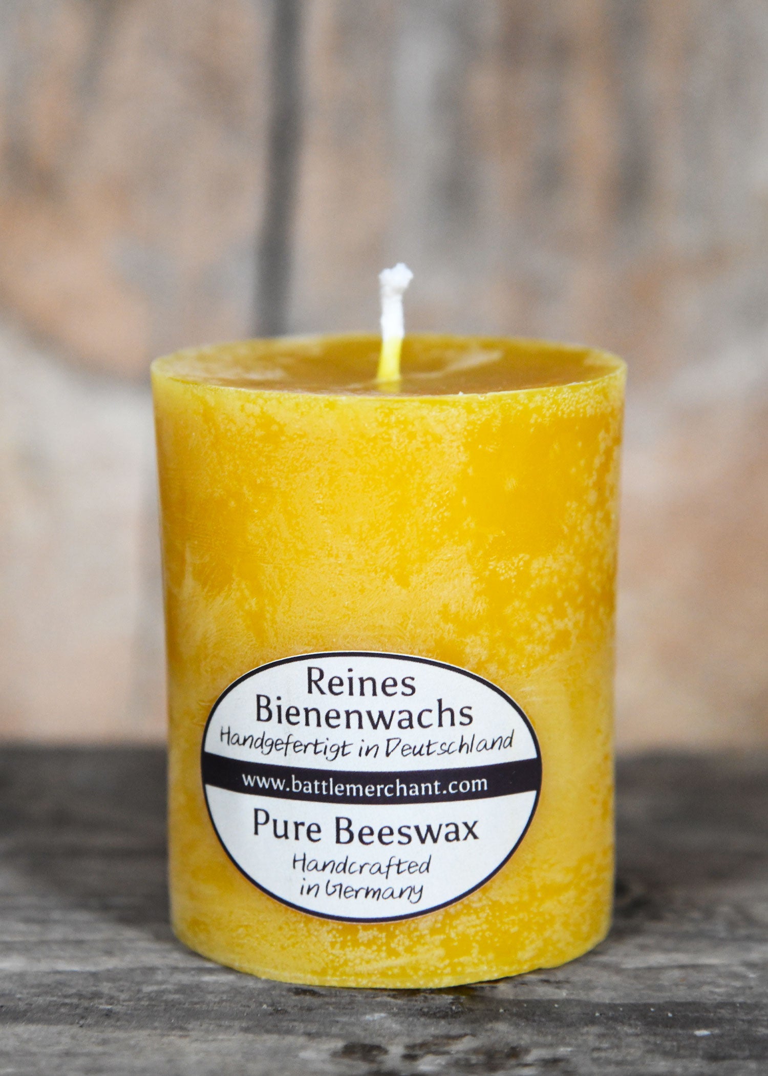 kerze aus reinem bienenwachs massiv gegossen