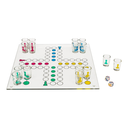 ludo glas trinkspiel 31 x 31 cm