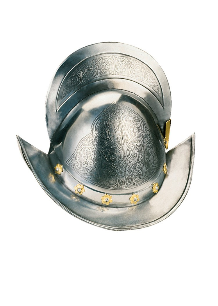 spanischer morion helm goldverziert marto
