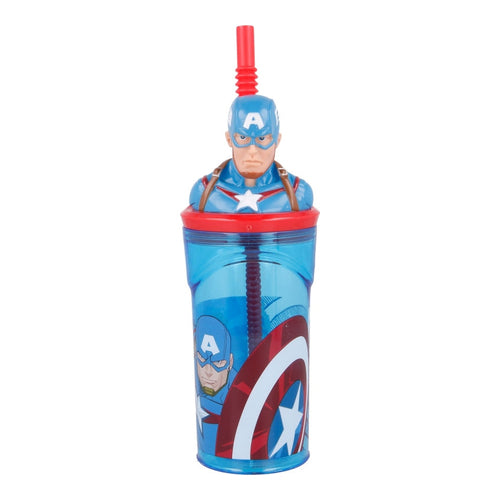 marvel captain america 3d trinkbecher mit strohhalm 360ml