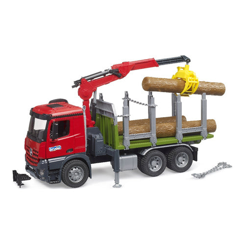 mb arocs holztransport lkw mit ladekran greifer baumstaemme