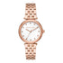 Michael Kors Quarz Damenuhr aus roségoldfarbenem Edelstahl mit weißem Zifferblatt und Kristalllünette (34 mm)