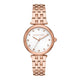Quarz-Damenuhr aus roségoldfarbenem Edelstahl mit weißem Zifferblatt und Kristalllünette (34 mm)