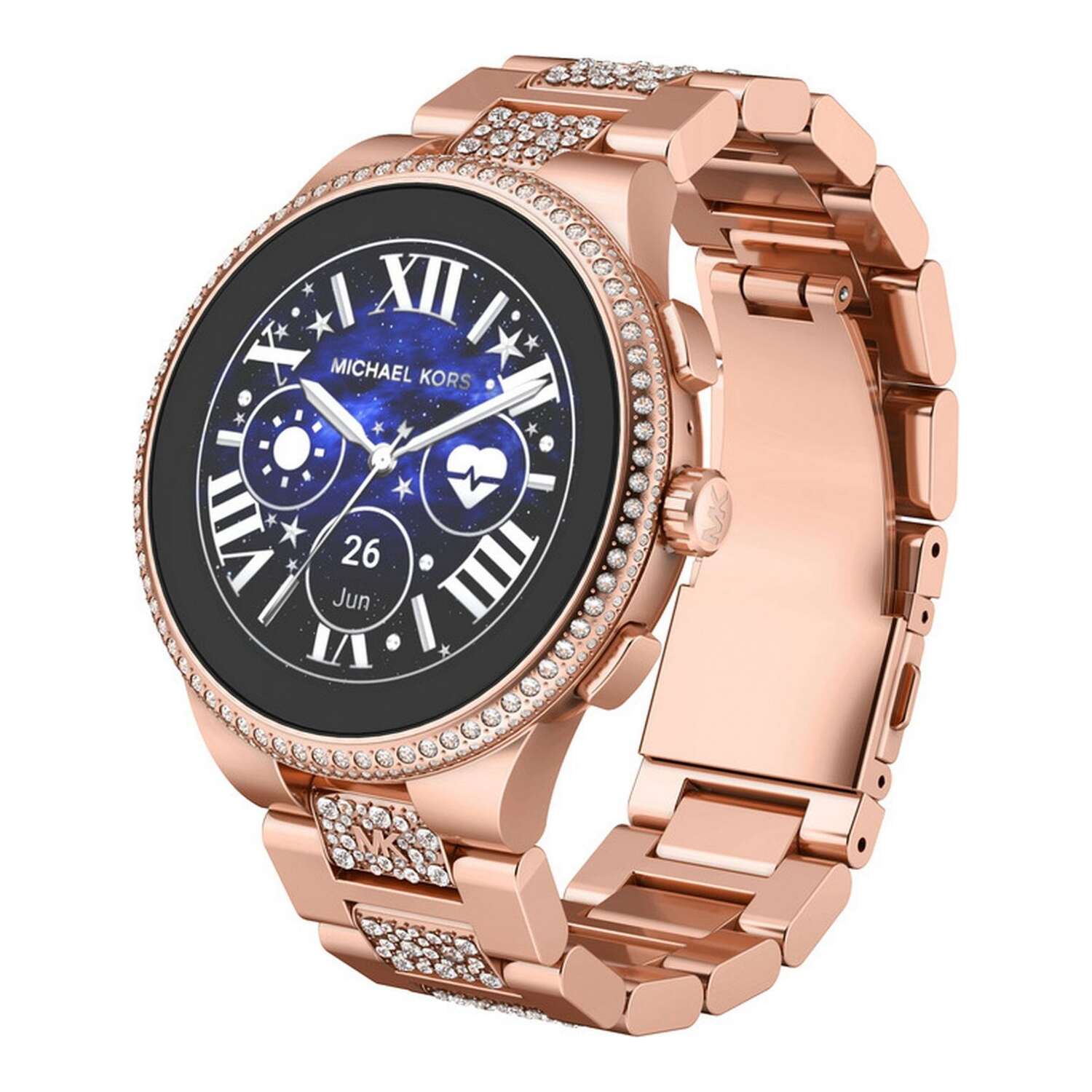 Montre connectée Michael Kors Gen 6 Camille couleur or rose pavé