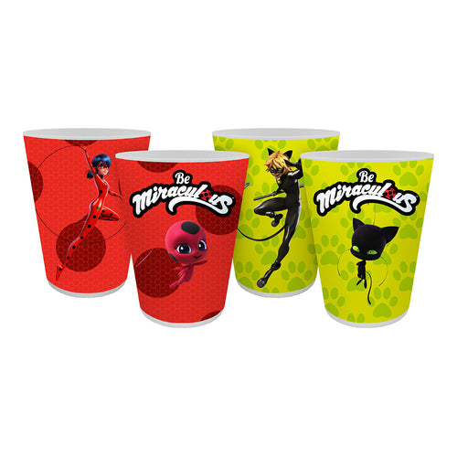 miraculous ladybug trinkbecher 4er set 300ml