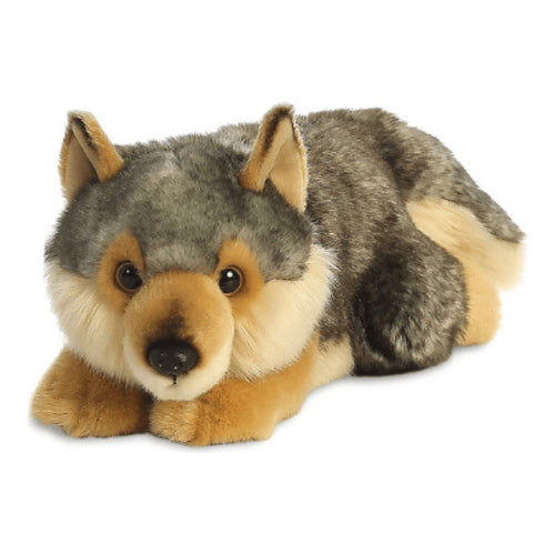 miyoni wolf liegend plueschtier ca 28 cm plueschfigur