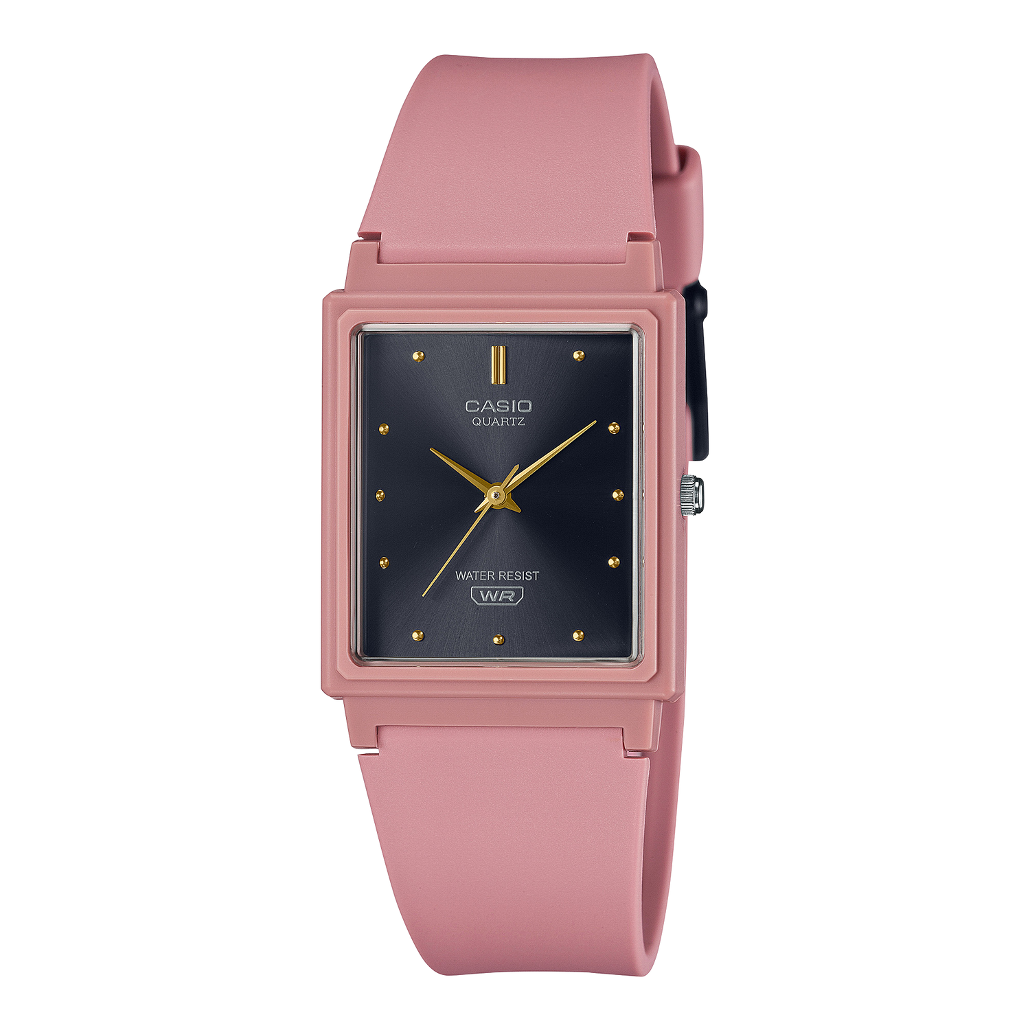 Casio Herren Analog Quarzuhr mit Resin Gehäuse und Resinarmband, schwarzes Zifferblatt mit Datumsanzeige