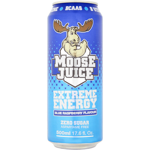 Muscle Moose Juice Energy Bcaa Drink Zero Sugar Einzelne Dose 1X500Ml Blue Raspberry
