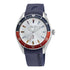 Nautica Herren Quarzuhr aus Edelstahl mit blauem Silikonarmband (44 mm, 5 bar)