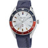 Nautica Herren Quarzuhr aus Edelstahl mit blauem Silikonarmband (44 mm, 5 bar)