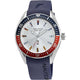 Herren-Quarzuhr aus Edelstahl mit blauem Silikonarmband (44 mm, 5 bar)