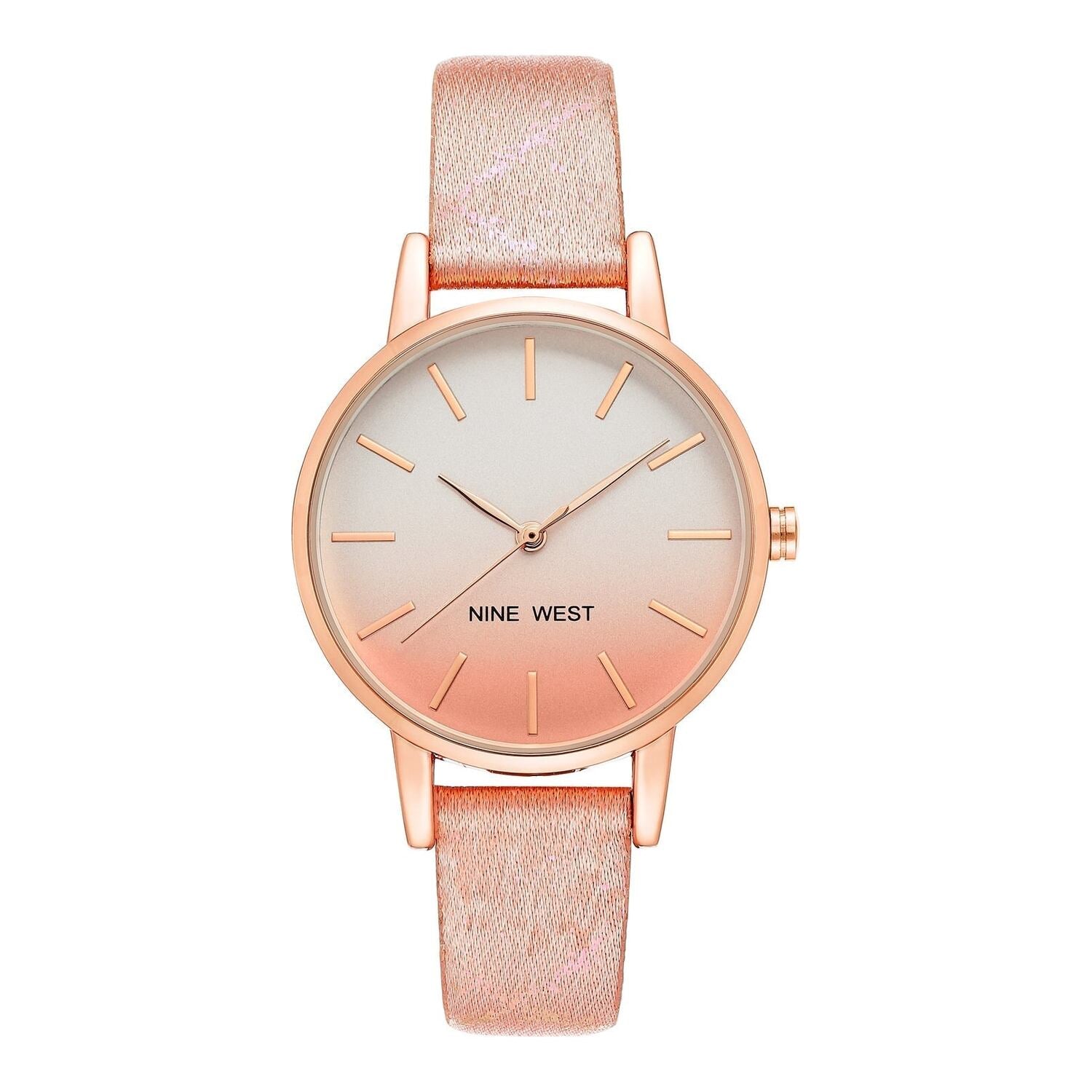 Montre à quartz analogique pour femme Nine West, boîtier et bracelet en métal doré, cadran gris
